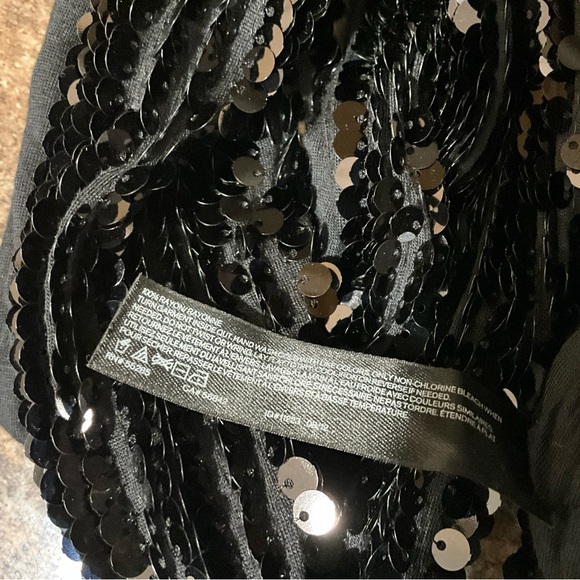 Express Black Lined Sequin Infinity Scarf OS - Picture 4 of 4